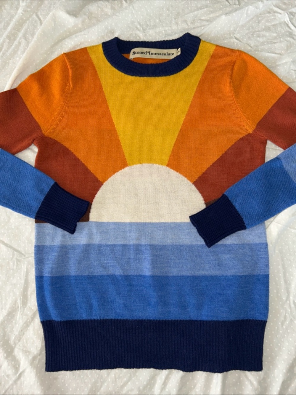 Stoned Immaculate California Dreaming Sweater  Boho Sunrise 100% Wool XS